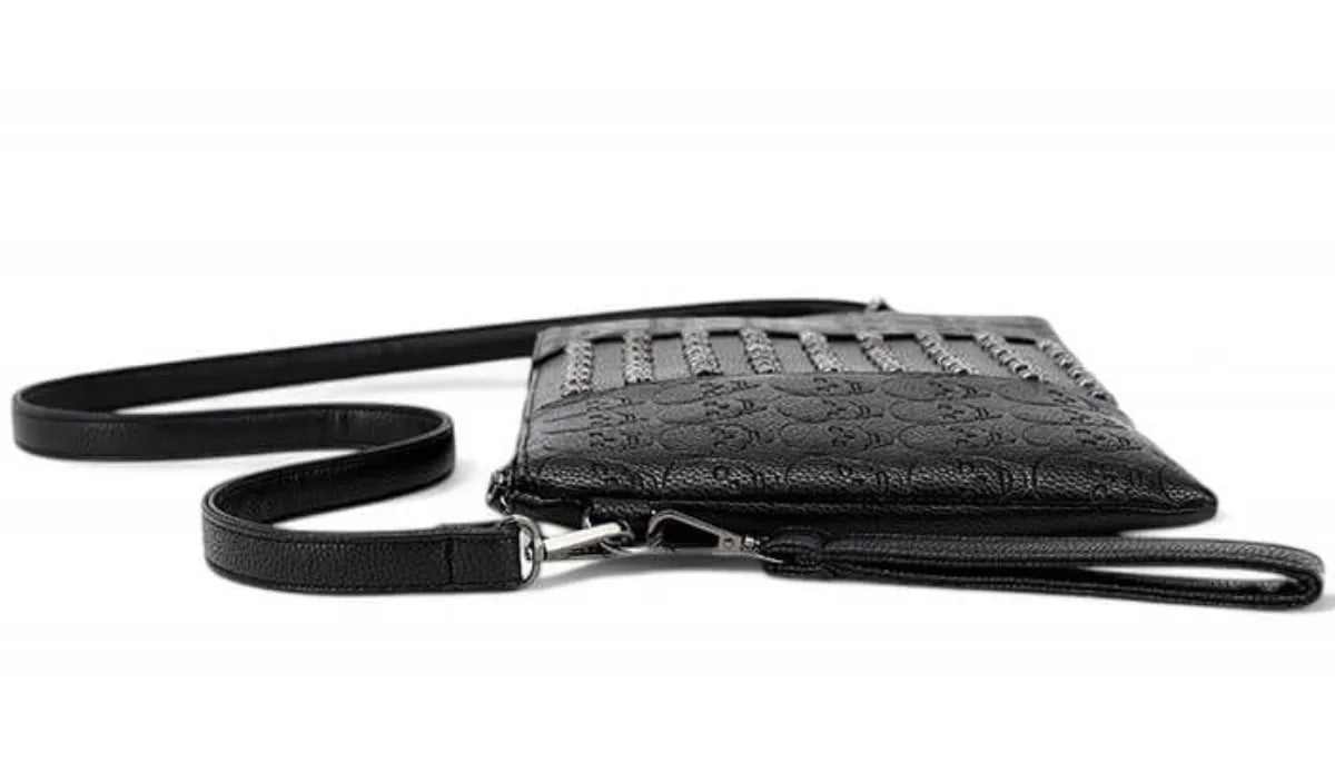 Ro Rox Skull Studded Clutch Mini Evening Handbag Black Punk