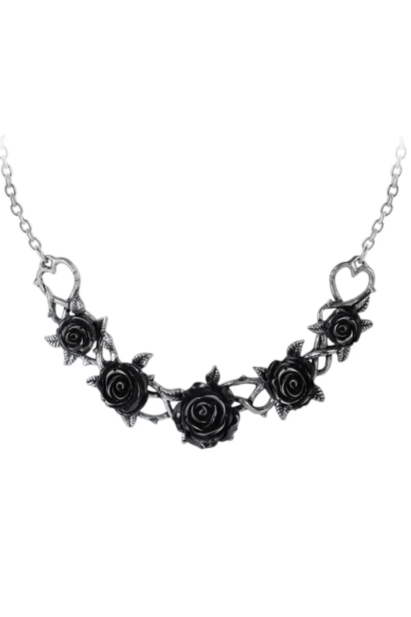 Alchemy England Rose Briar Necklace Gothic Black Roses