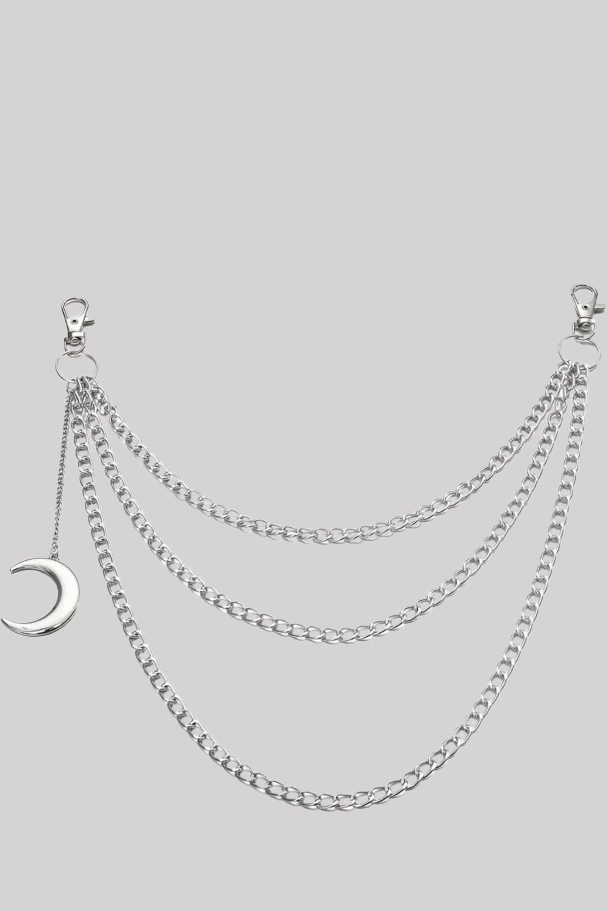 Lunar Belt Chain Moon Pendant Gothic Wicca Triple Keychain Unisex