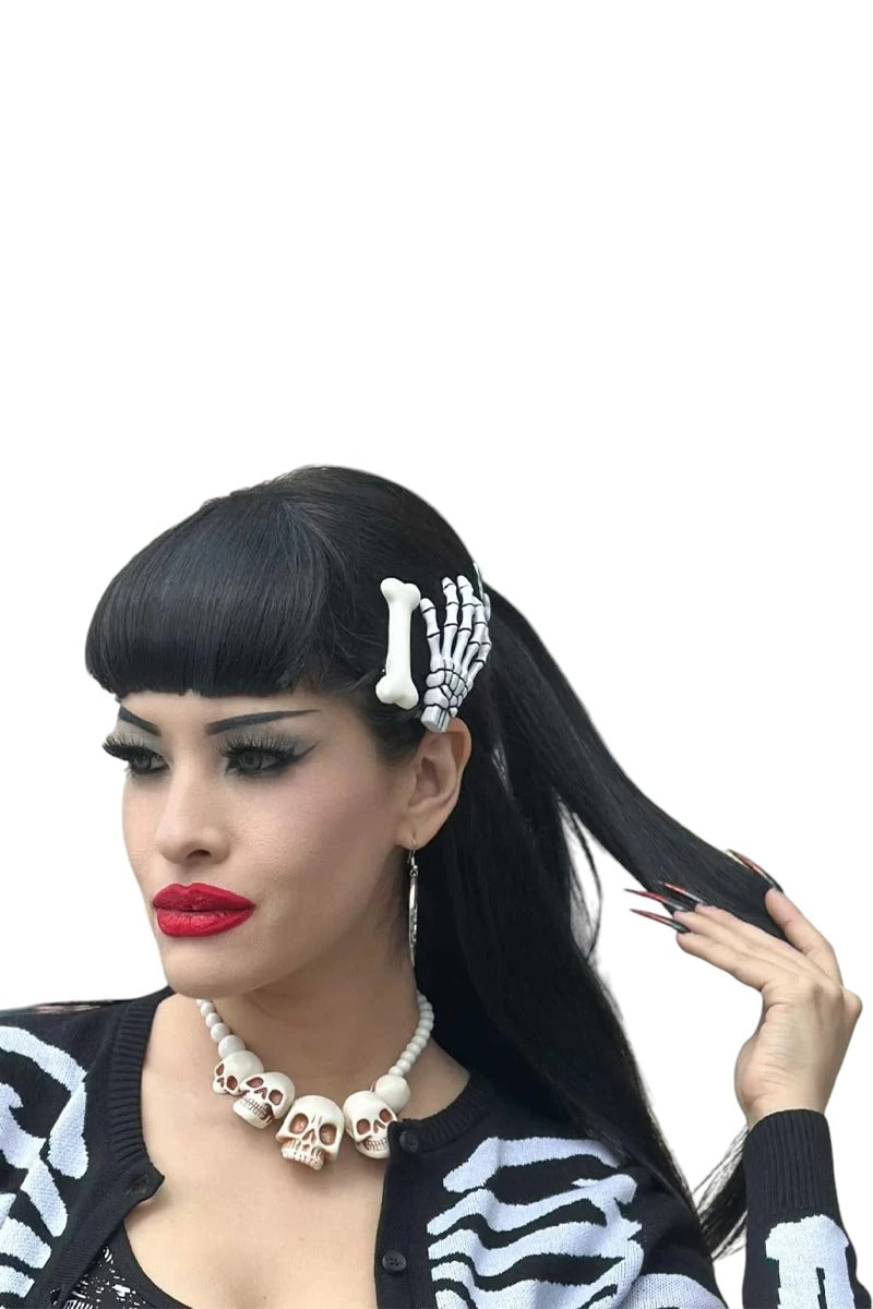 Kreepsville 666 Skull Collection Gothic White Necklace