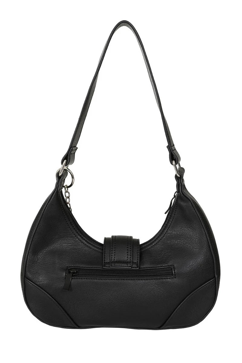 Third Identity Star Bag – Black Faux Leather with Chain