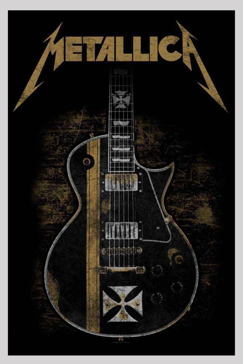 Metallica Textile Poster: Hetfield Guitar Wall Art Decor