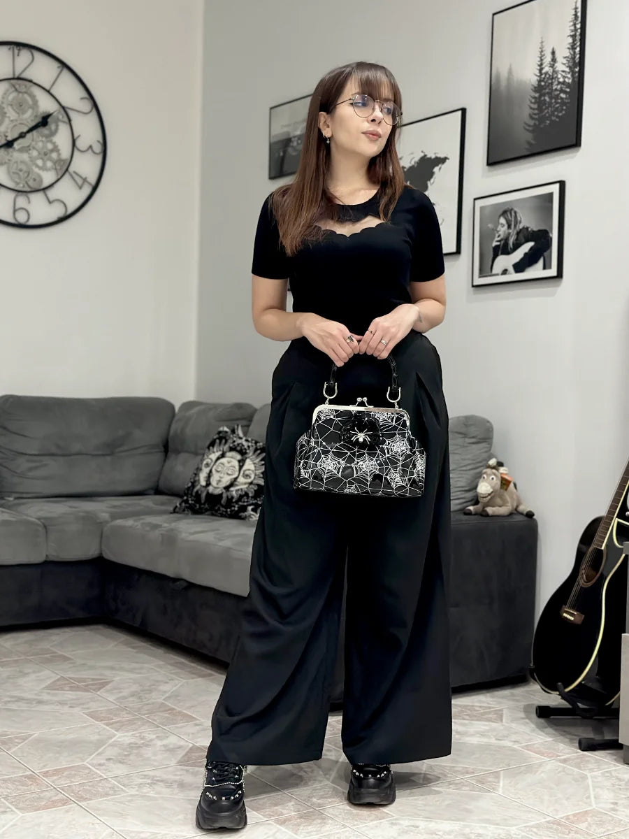 Banned Diamond Wide Leg Suspender Trousers