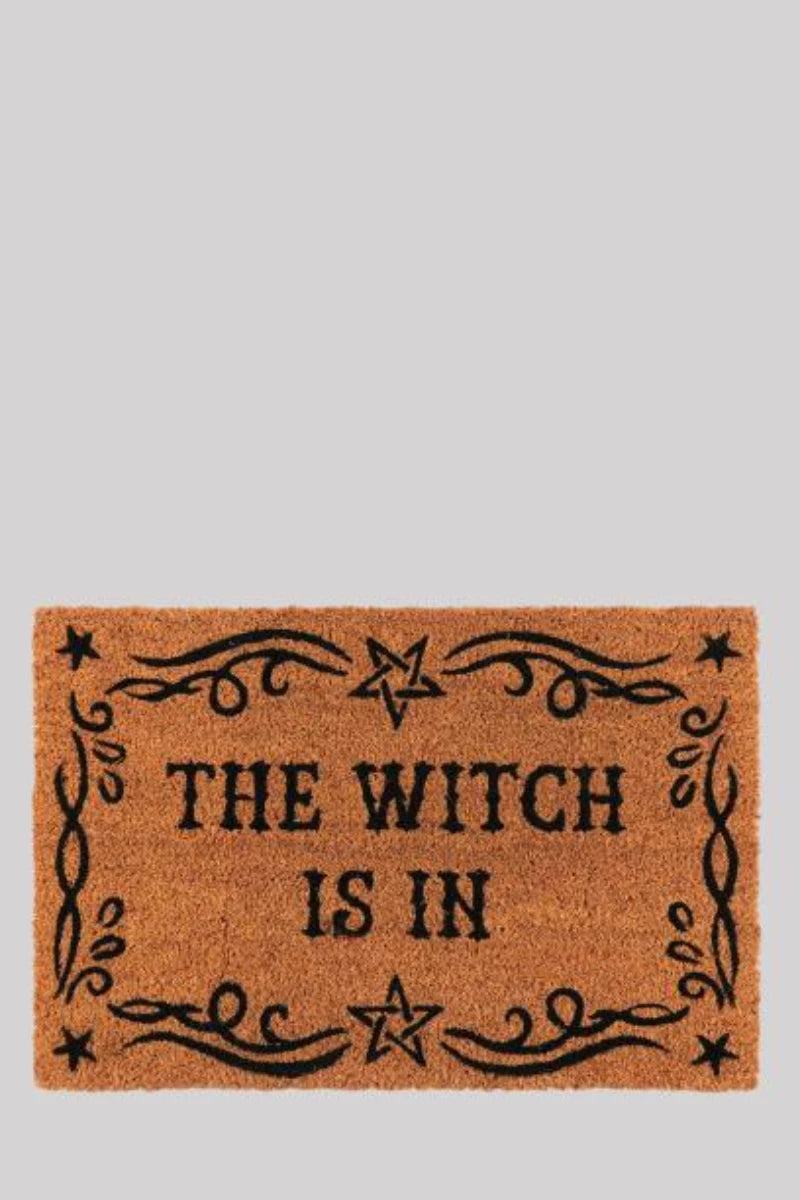 The Witch Is In Doormat - Natural Coir Welcome Mat Halloween