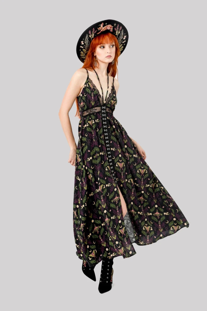 Restyle Wilderwood Maxi Dress – Gothic Forest Witch Vibes