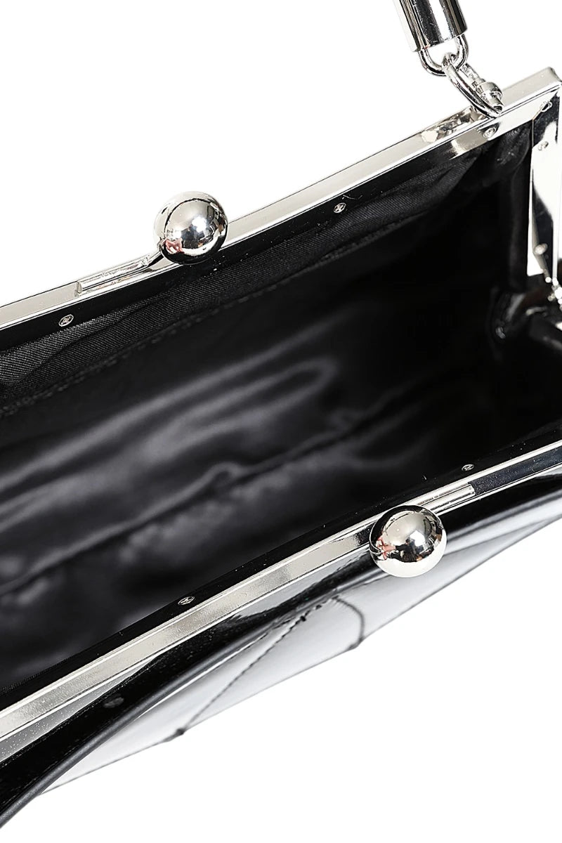 Banned Elvira Shimmer Handbag – Gothic Bat Wing Purse Bag