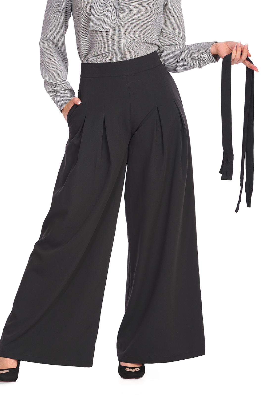 Banned Diamond Wide Leg Suspender Trousers