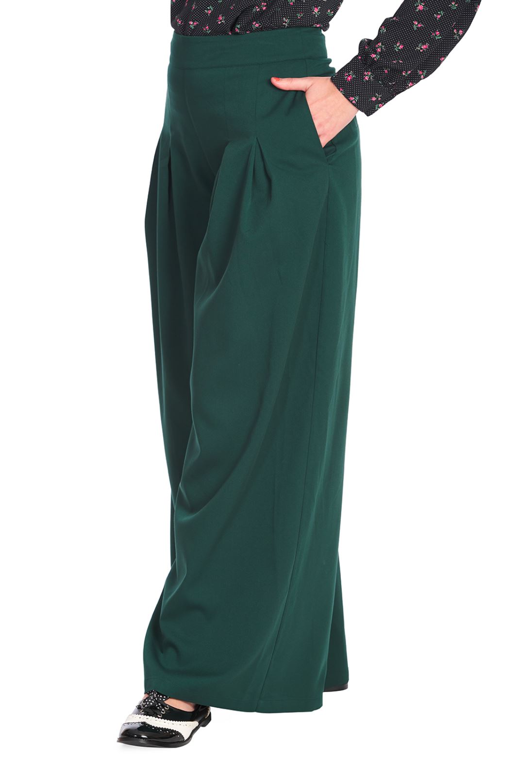 Banned Diamond Wide Leg Suspender Trousers