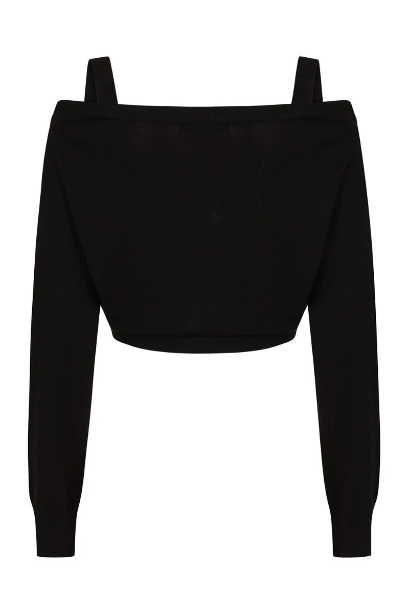 Banned Ligeia Knitted Cardigan - Gothic Skeleton Ribcage Top