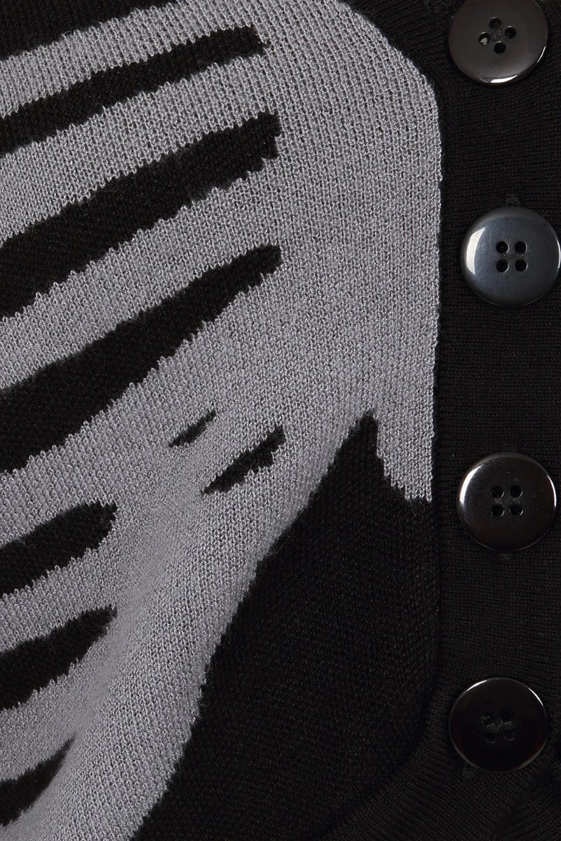 Banned Ligeia Knitted Cardigan - Gothic Skeleton Ribcage Top