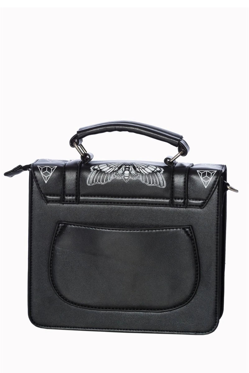Banned Moth Satchel Bag Gothic Witchy Occult Shoulder Purse