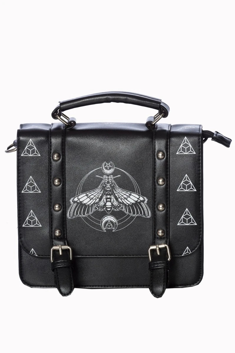 Banned Moth Satchel Bag Gothic Witchy Occult Shoulder Purse