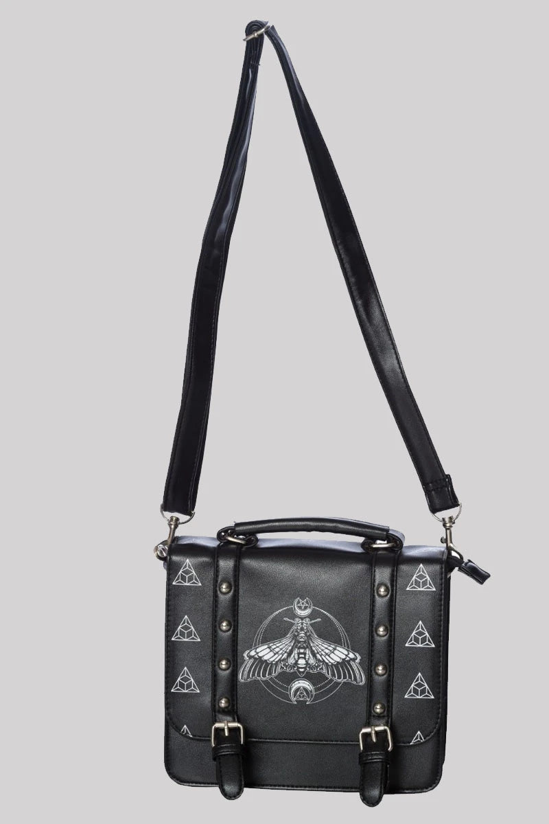 Banned Moth Satchel Bag Gothic Witchy Occult Shoulder Purse