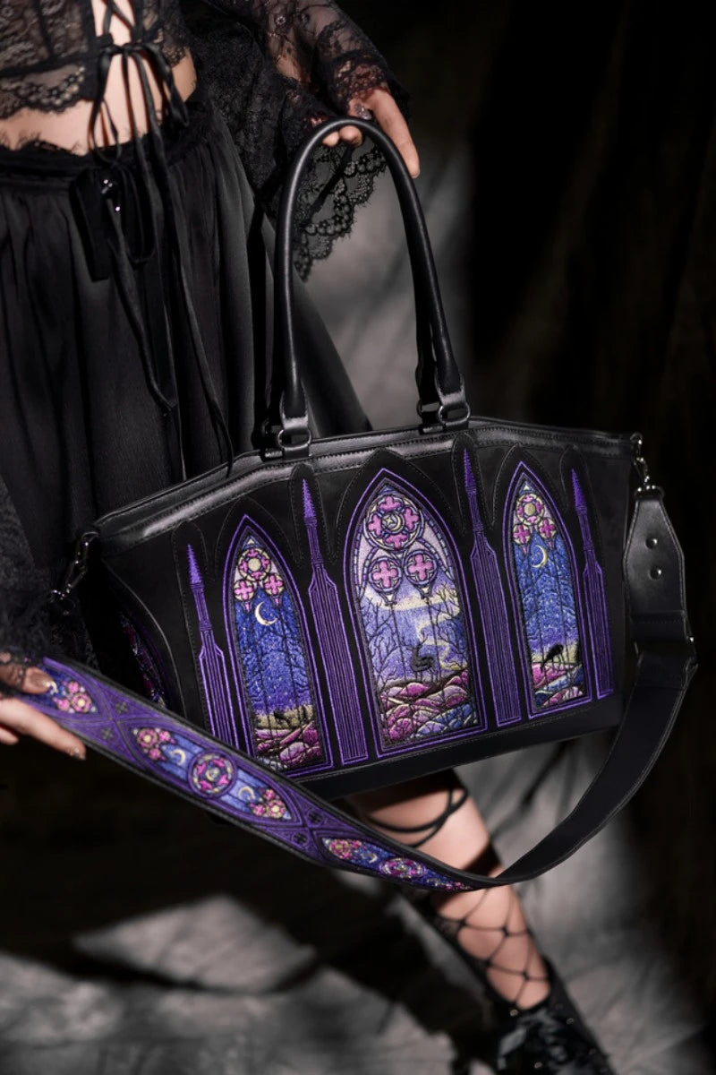 Restyle Northern Lights Shopper Bag Gothic Stained Glass