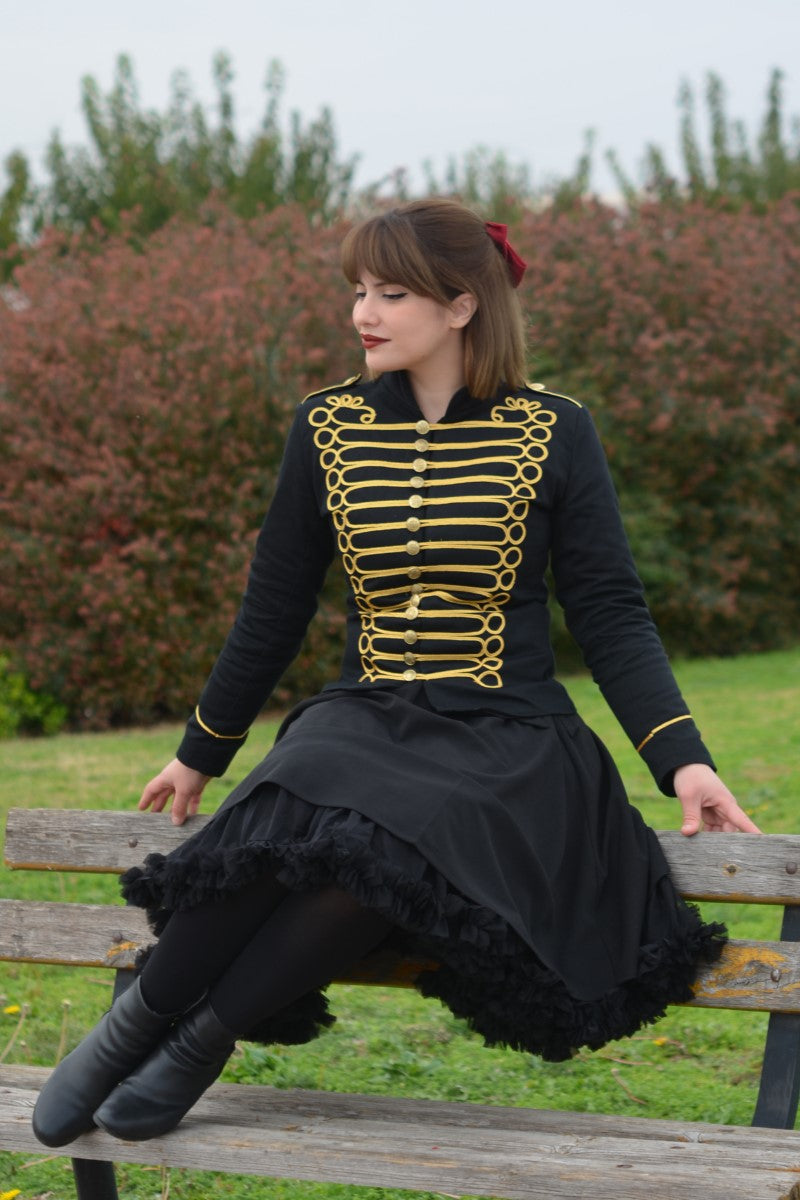 Ro Rox Ladies Emo Punk Goth Napoleon Military Drummer Parade Jacket