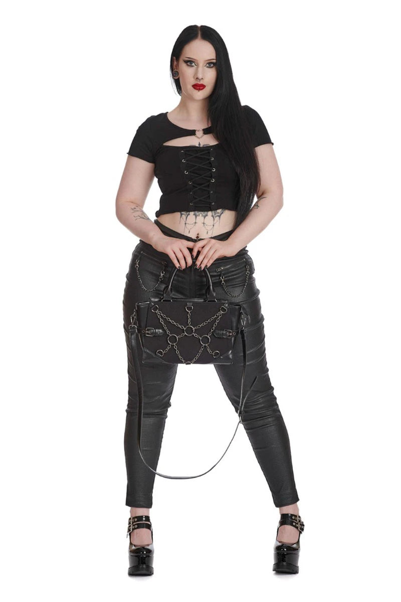 Corsette Lace Top Black Through The Darkness Gothic Cut-Out