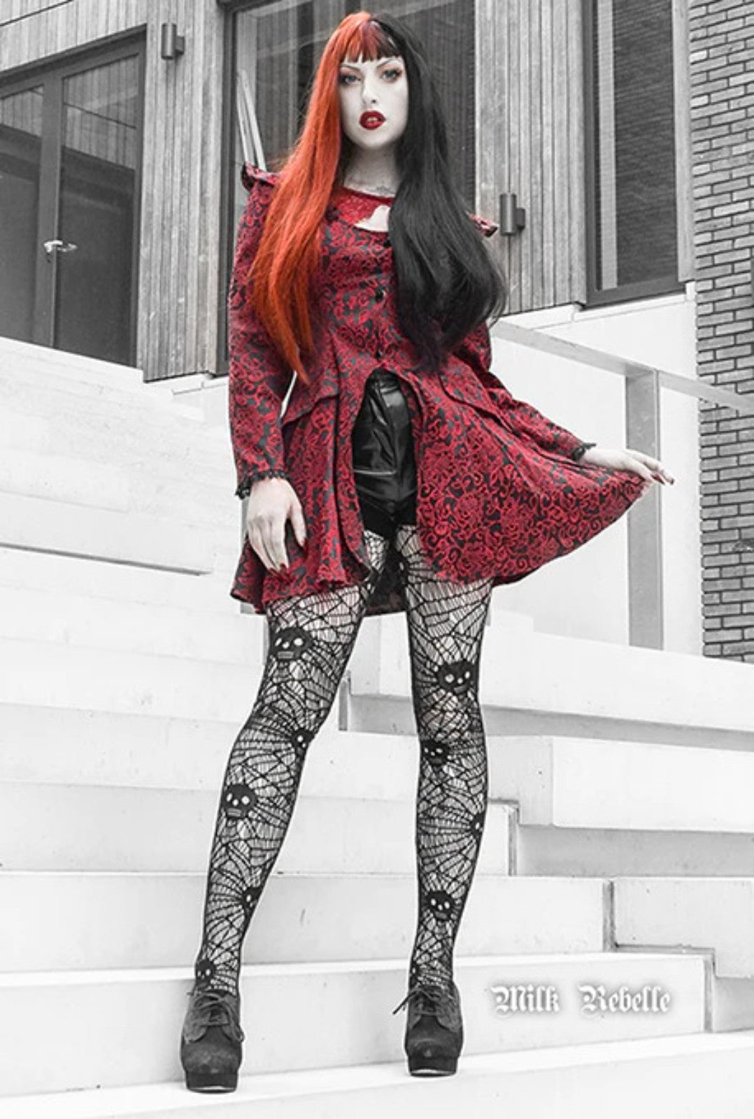 Pamela Mann Skull Web Halloween Gothic Punk Tights