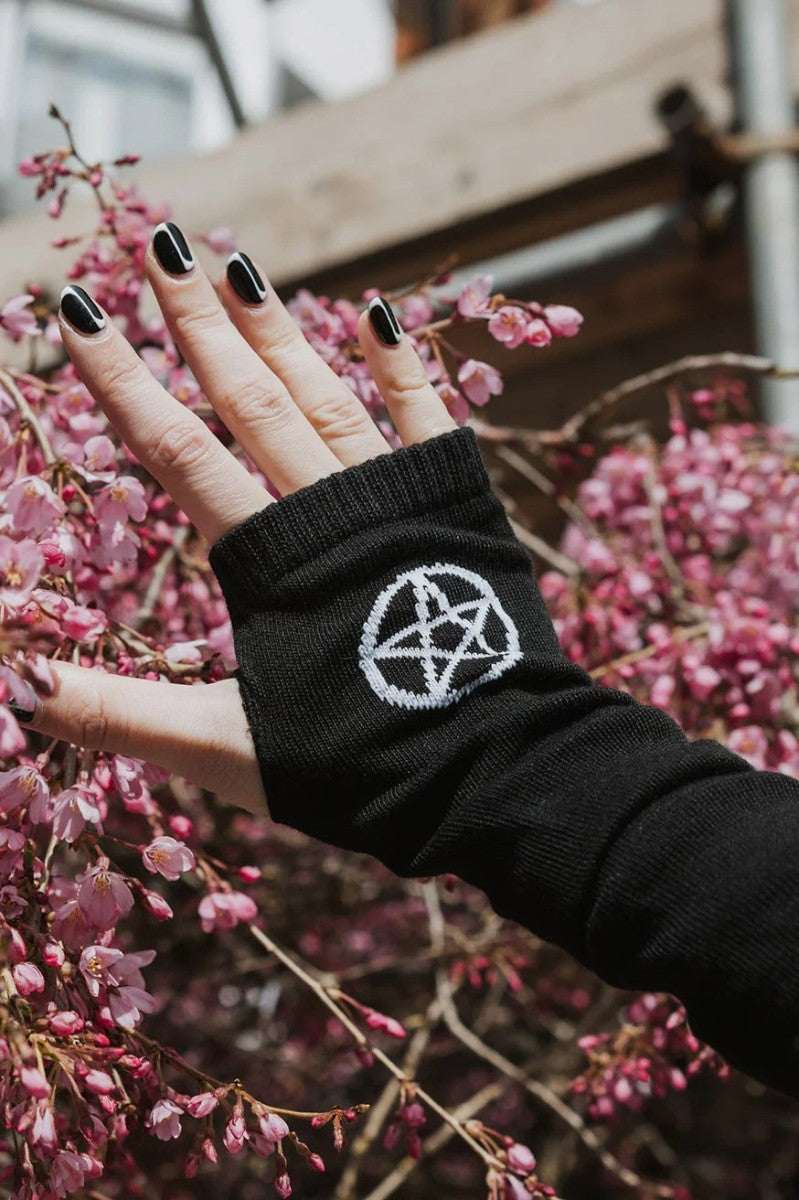 Pamela Mann Knitted Pentagram Fingerless Gloves