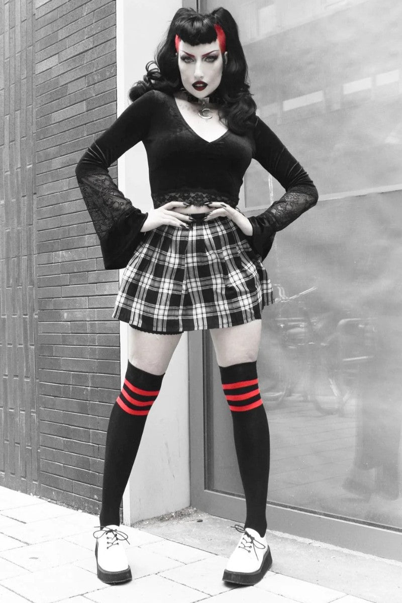 Pamela Mann Referee Stripe Varsity Over The Knee Socks, Red