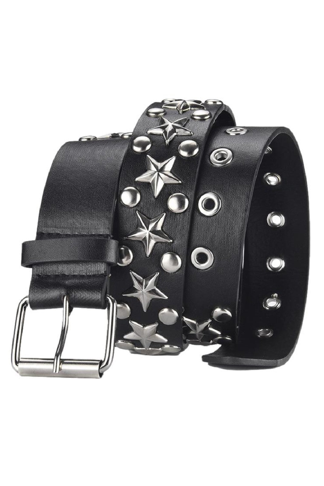 Ro Rox Acrux Five Pointed Star Rivets Wild Pin Buckle Punk Belt