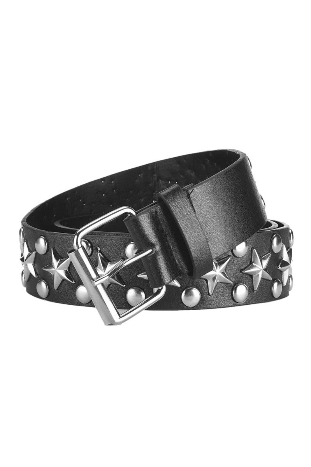 Ro Rox Acrux Five Pointed Star Rivets Wild Pin Buckle Punk Belt