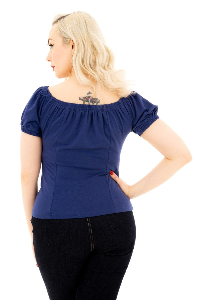 Ro Rox Bella Pinup 1950's Off-Shoulder Top