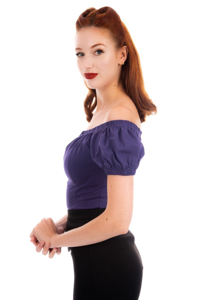 Ro Rox Bella Pinup 1950's Off-Shoulder Top