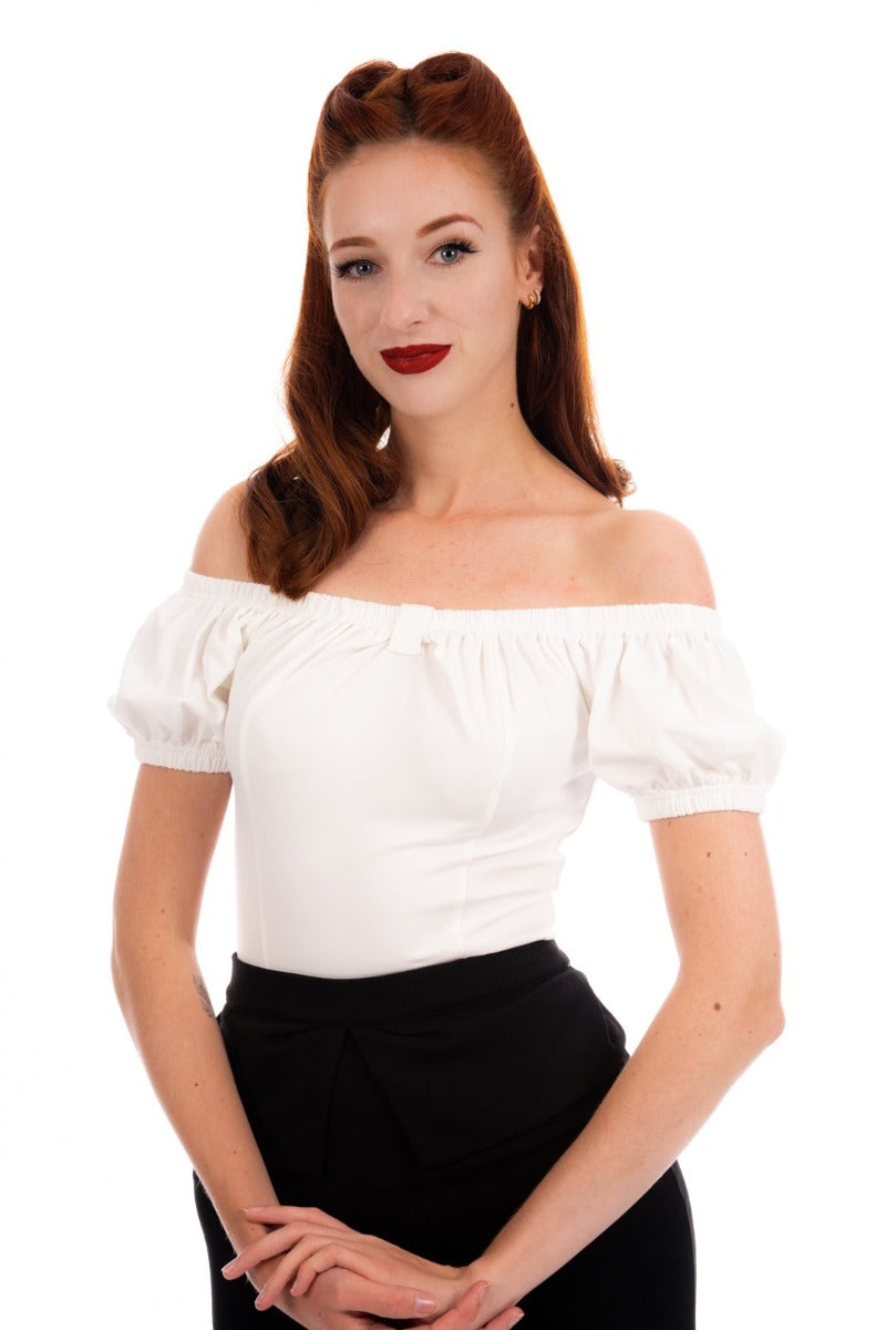 Ro Rox Bella Pinup 1950's Off-Shoulder Top