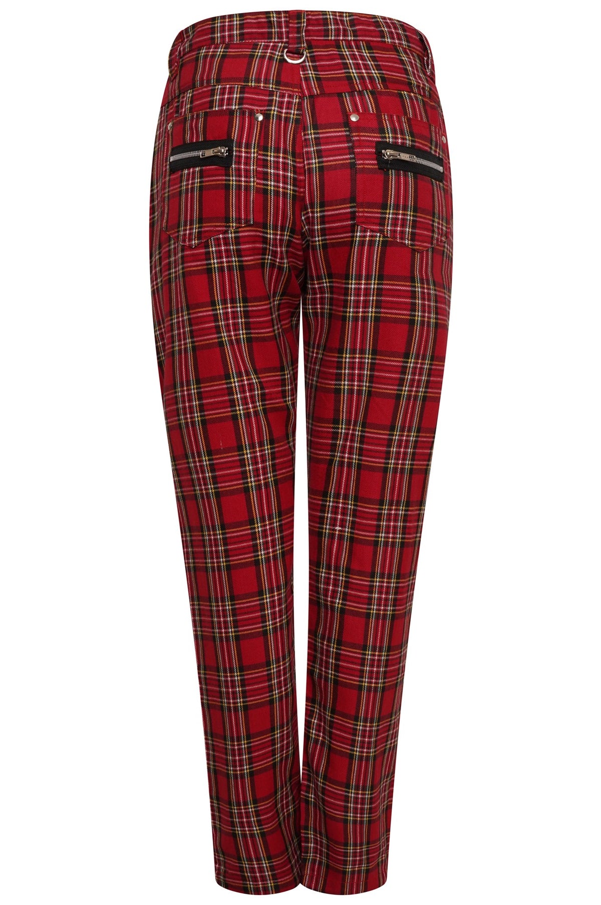 Ro Rox Red Tartan Punk Trousers Unisex Goth Pants Ro Rox