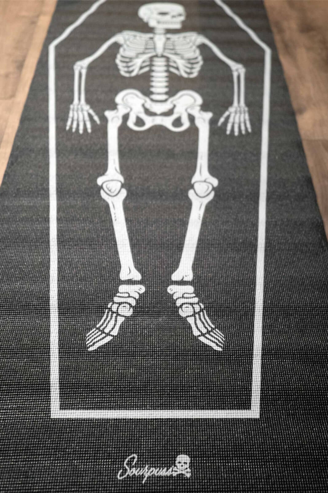 Sourpuss Corpse Skeleton Pose Coffin Gothic Yoga Mat Ro Rox