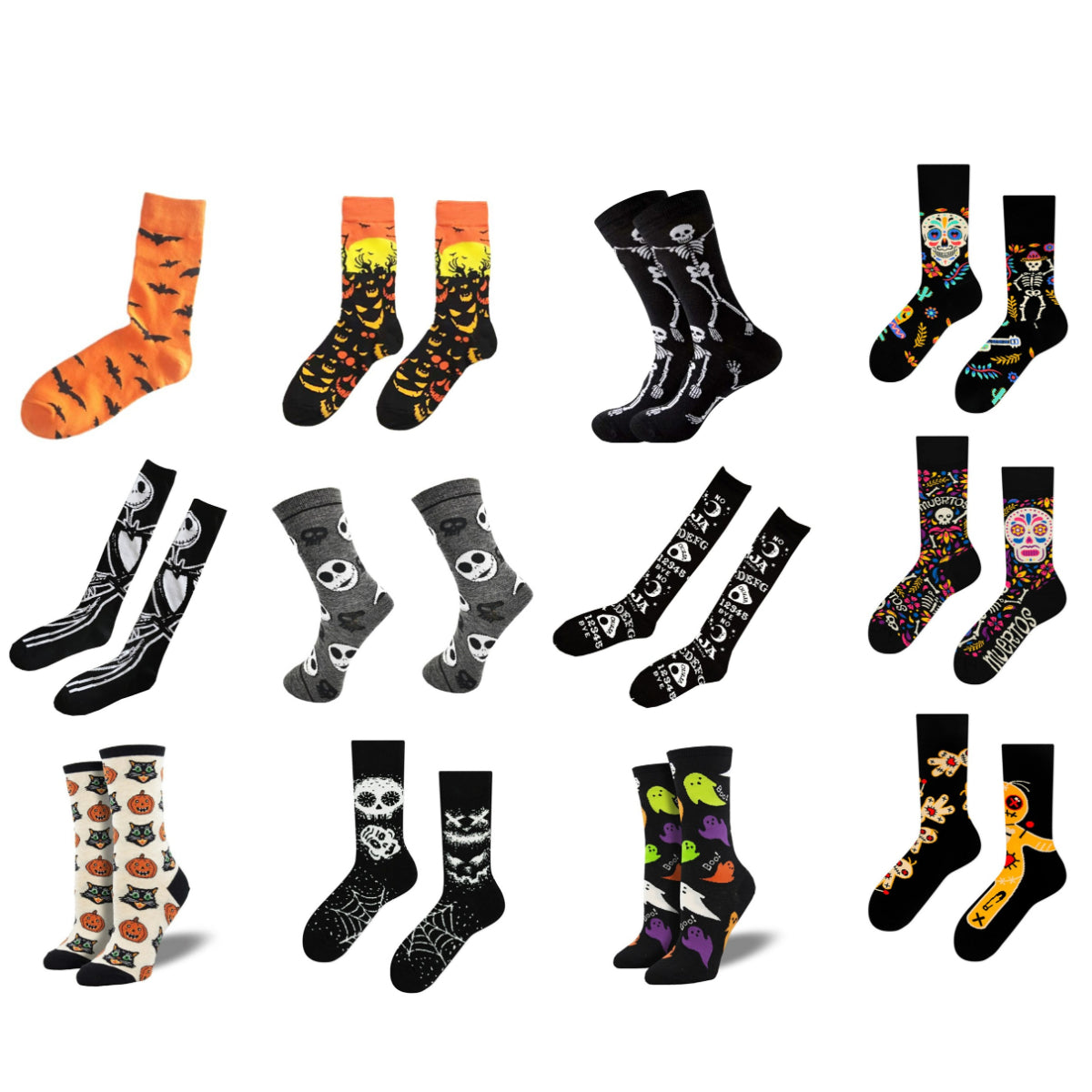 Ro Rox Skeleton Halloween Gothic Crew Ankle Socks