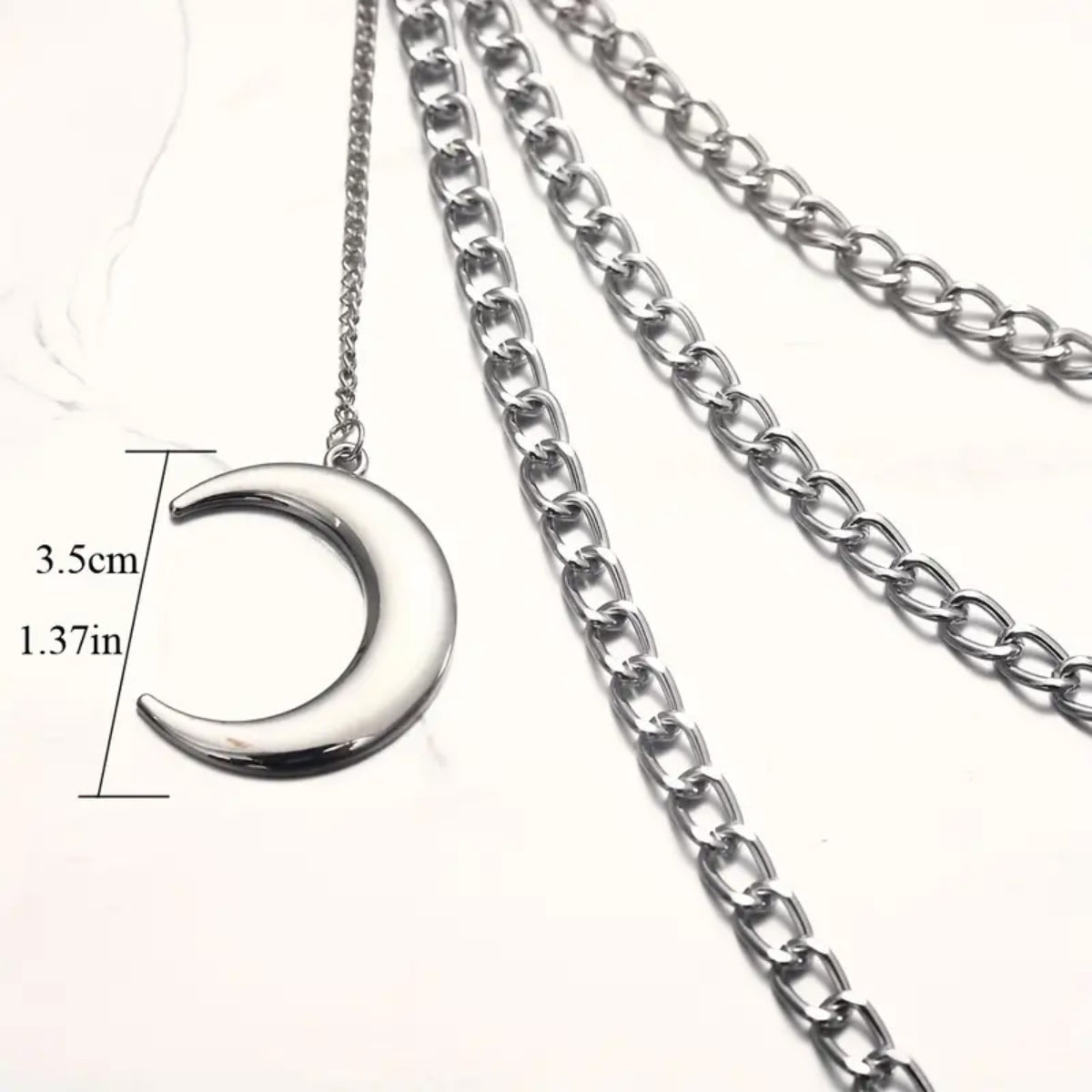 Lunar Belt Chain Moon Pendant Gothic Wicca Triple Keychain Unisex