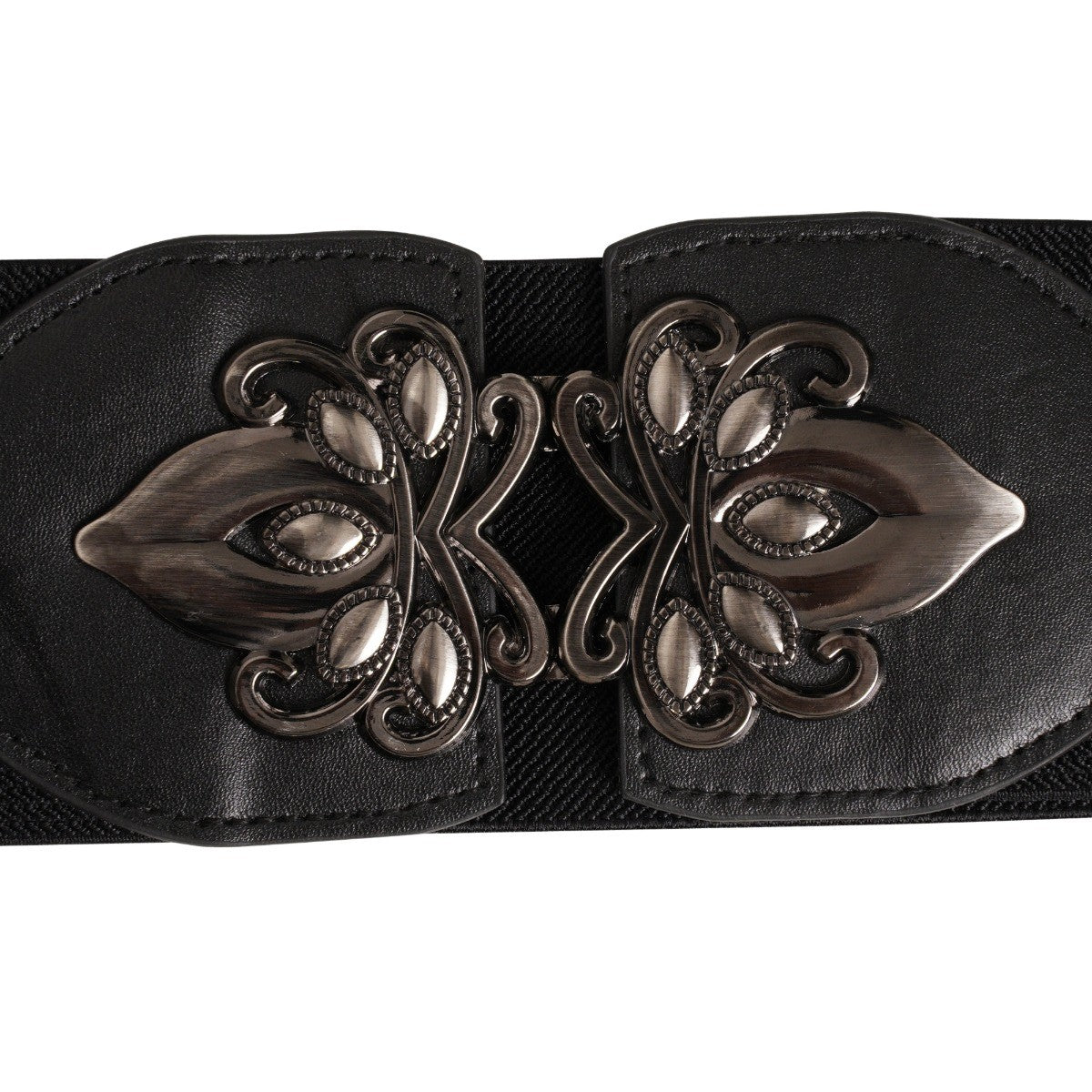 Ro Rox Celtic Orla Black Elasticated Retro Wide Nurse Belt