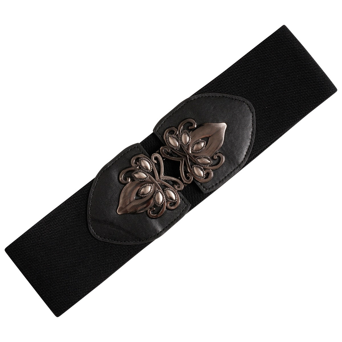 Ro Rox Celtic Orla Black Elasticated Retro Wide Nurse Belt