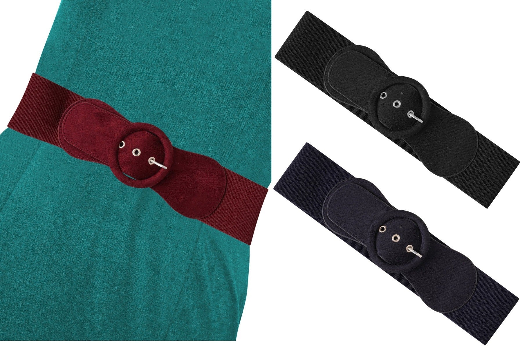 Ro Rox 1950's Retro Style Elasticated Suedette Belt