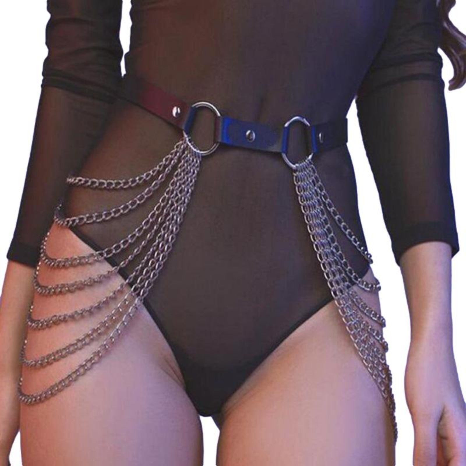 Ro Rox Rory Multiple Chain Faux Leather Belt