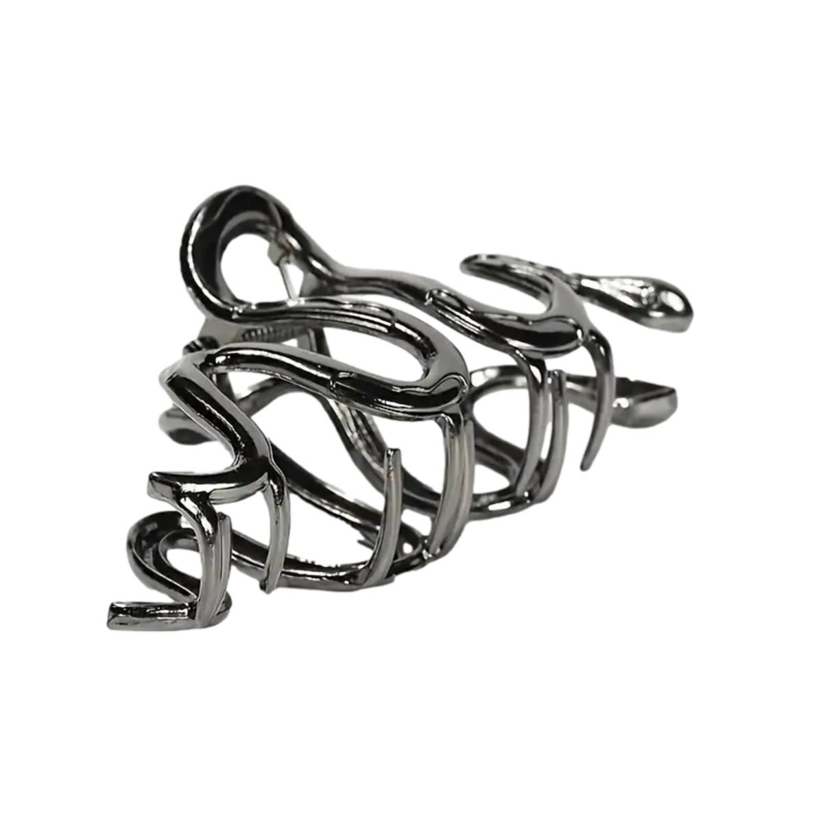 Ro Rox Gothic Snake Metal Hair Claw Hairclip Dark Silver