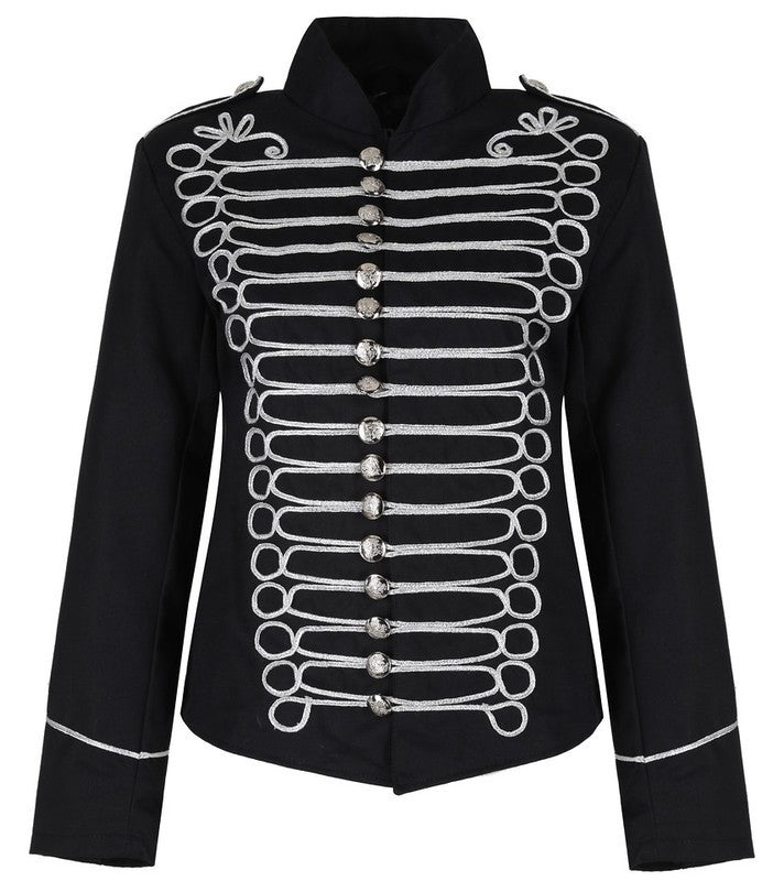 Ro Rox Ladies Emo Punk Goth Napoleon Military Drummer Parade Jacket