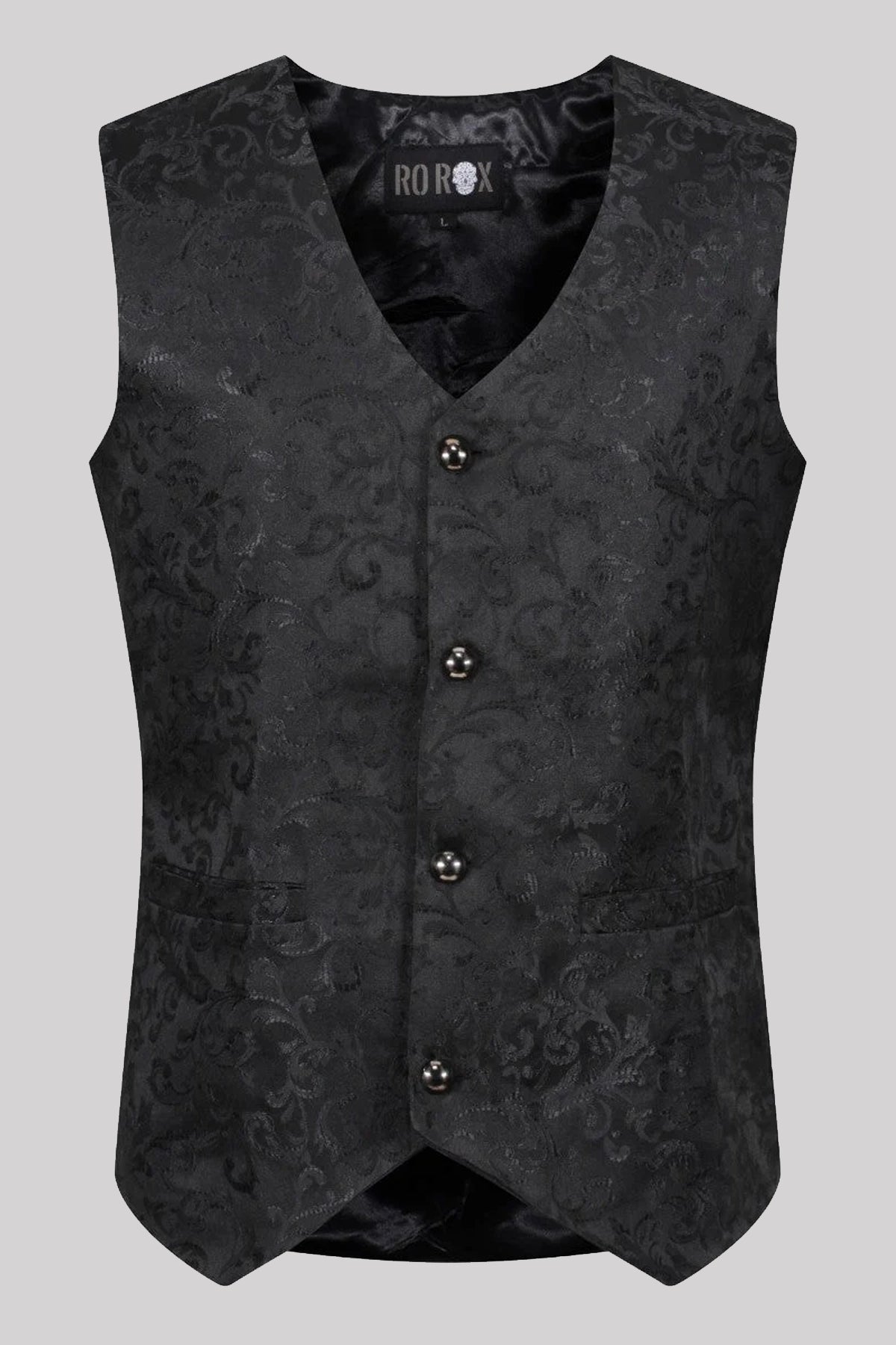 Ro Rox Brocade Gothic Black Tailored Waistcoat