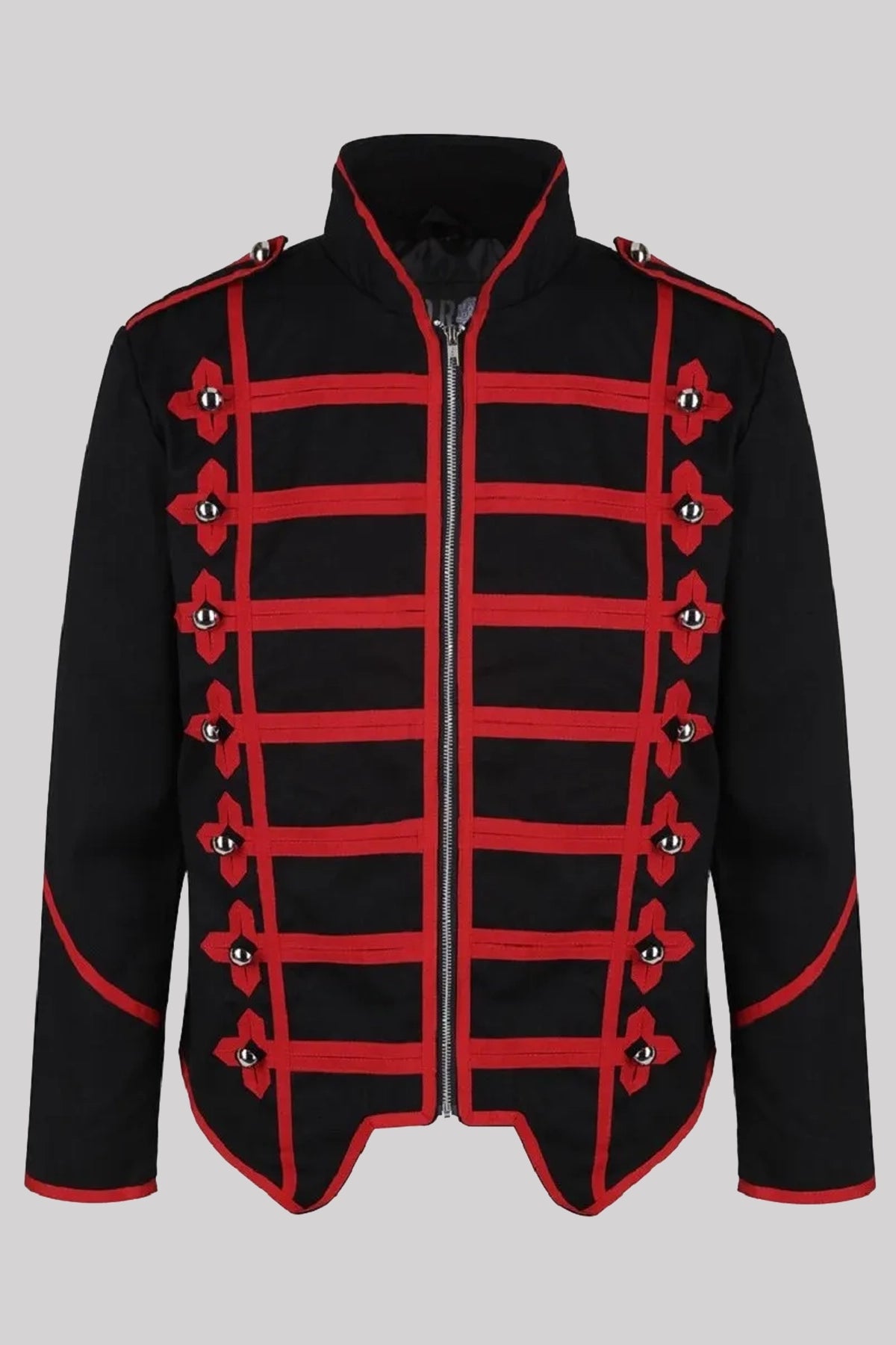 Men's Steampunk Emo MCR Drummer Parade Jacket, Black & Red | Ro Rox