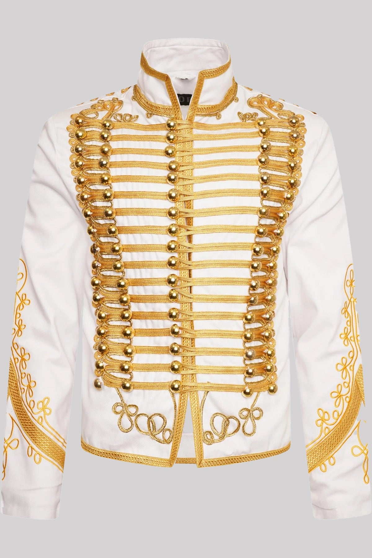 Ro Rox Men's Adam Luxe Military Drummer White Parade Jacket