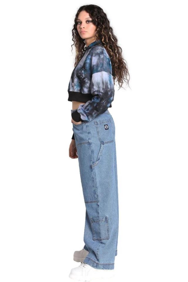 Hell Bunny 1950's Rider Denim Wide Leg Retro Jeans