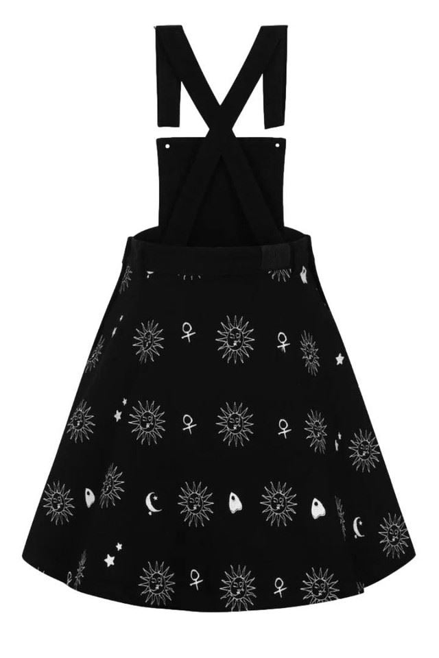 Hell Bunny Oculus Ouija Symbol Gothic Pinafore Denim Dress