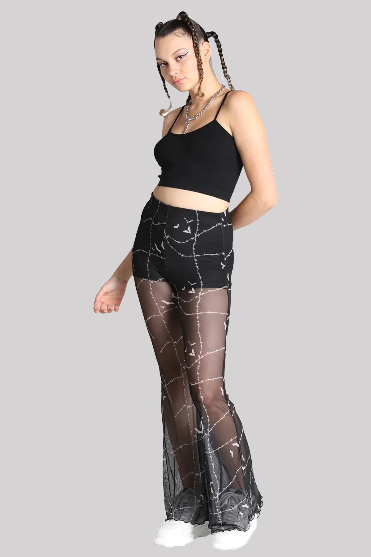 BENNETT SHEER PANTS／roro Hell Bunny Stitches Gothic Mesh Sheer Pants | Ro Rox