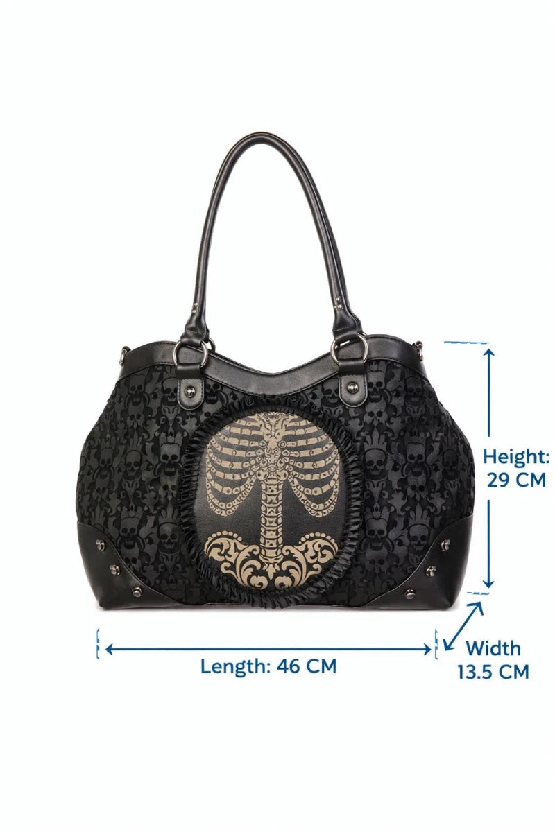 Banned Narcissus Cameo Handbag Gothic Skull Vine Bag