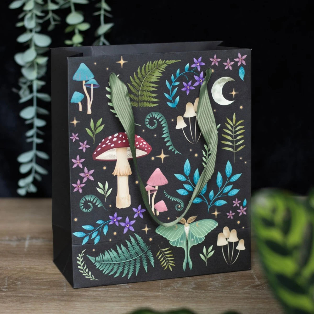 Dark Forest Print Gift Bag 23CM Medium – Woodland Design