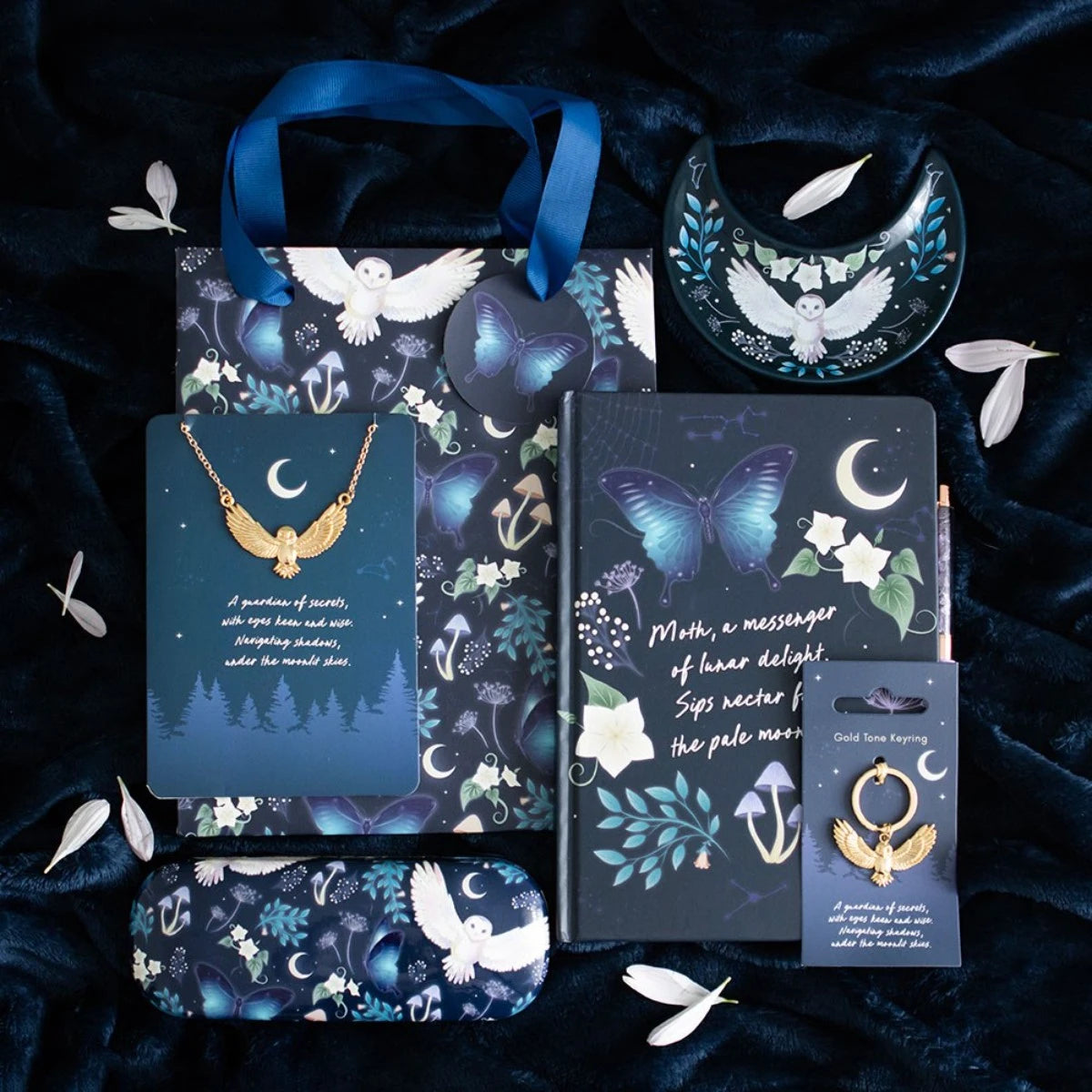 Midnight Forest Owl Print Gift Bag 23 cm – Mystical Design