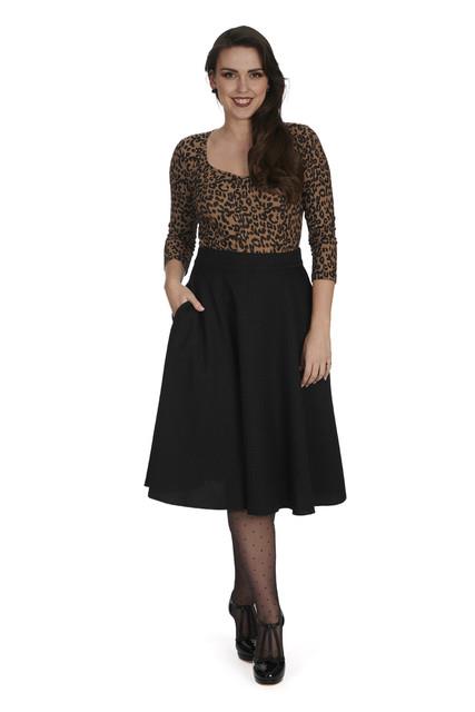 Banned Leo Grace Retro Animal Print Knitted 3/4 Sleeve Top