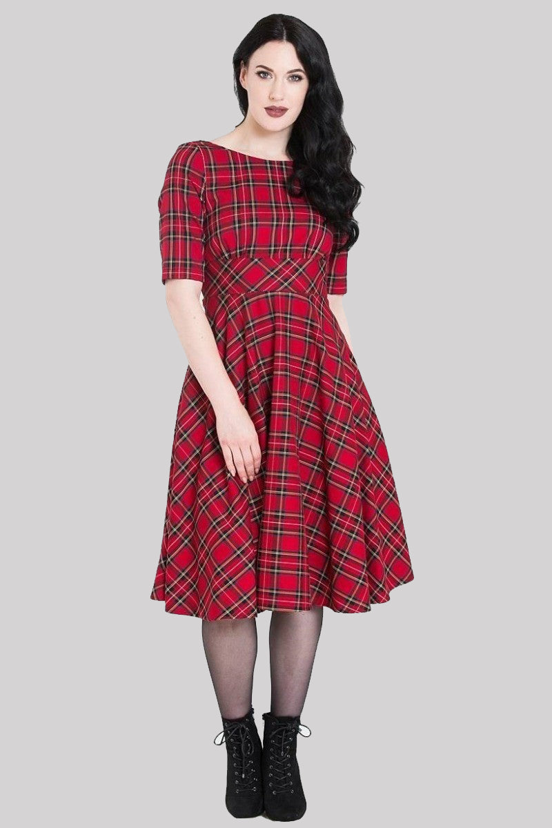 Hell Bunny Irvine Tartan 50 s Dress