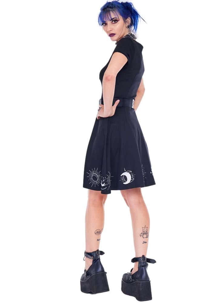 Jawbreaker Moon Embroidered Flare Dress